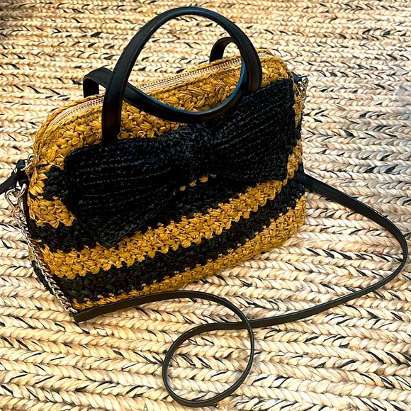 Kate Spade Bow STORYBOOK Straw Bag NWOT - Picture 5 of 14